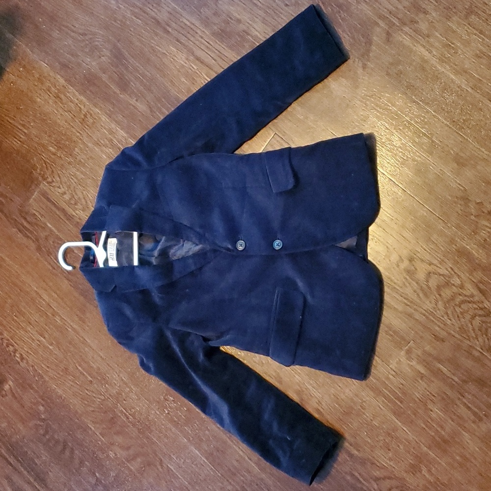 H&M velvet, navy boys sport jacket,  size 7-8y